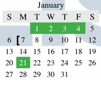 District School Academic Calendar for Timber Creek Elementary for January 2019