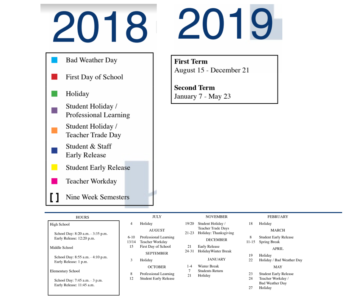 District School Academic Calendar Key for Ethridge Elementary
