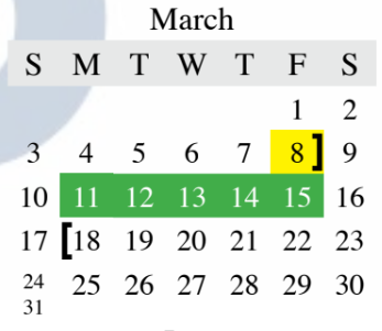 District School Academic Calendar for Griffin Middle for March 2019