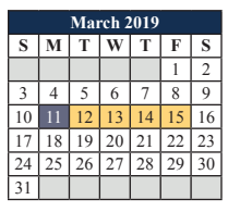 District School Academic Calendar for Della Icenhower  Intermediate for March 2019