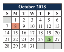 District School Academic Calendar for Danny Jones Middle for October 2018