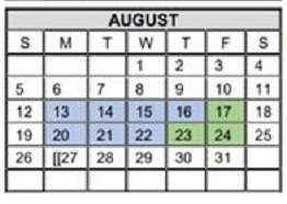 District School Academic Calendar for Hendricks Elementary for August 2018