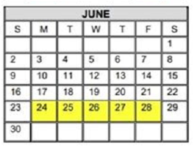 District School Academic Calendar for De Leon Middle School for June 2019
