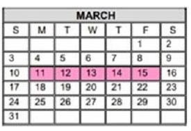 District School Academic Calendar for Instr/guid Center for March 2019