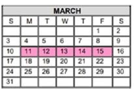 District School Academic Calendar for Michael E Fossum Middle School for March 2019