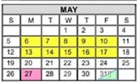District School Academic Calendar for Lincoln Middle School for May 2019