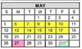 District School Academic Calendar for Michael E Fossum Middle School for May 2019