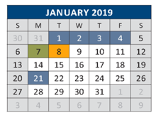 District School Academic Calendar for Caldwell Elementary for January 2019