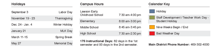 District School Academic Calendar Key for Burks Elementary