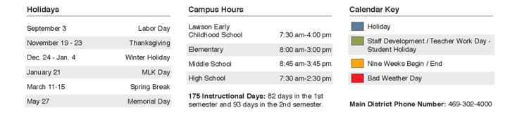 District School Academic Calendar Key for Reuben Johnson Elementary