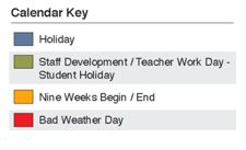 District School Academic Calendar Legend for Webb Elementary