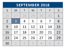 District School Academic Calendar for Scott Morgan Johnson Middle School for September 2018