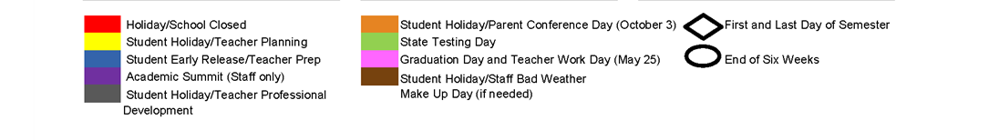 District School Academic Calendar Key for Parker Elementary