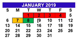 District School Academic Calendar for Bryan Elementary for January 2019