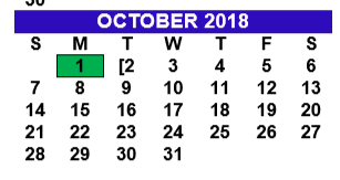 District School Academic Calendar for Cantu Elementary for October 2018