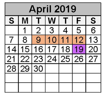 District School Academic Calendar for White Oak Middle School for April 2019
