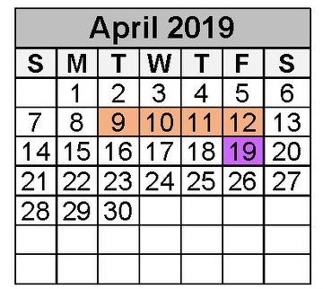 District School Academic Calendar for Bens Branch Elementary for April 2019