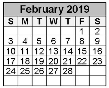 District School Academic Calendar for Project Restore for February 2019