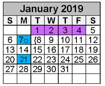 District School Academic Calendar for Aikin Elementary for January 2019