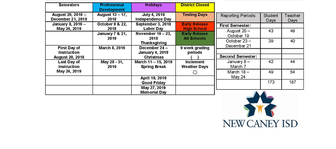 District School Academic Calendar Key for Valley Ranch Elementary