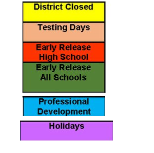 District School Academic Calendar Legend for Porter Elementary