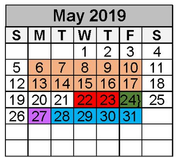 District School Academic Calendar for Sorters Mill Elementary School for May 2019