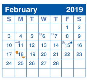 District School Academic Calendar for Larkspur Elementary School for February 2019