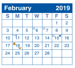 District School Academic Calendar for Homebased Comp Ed for February 2019