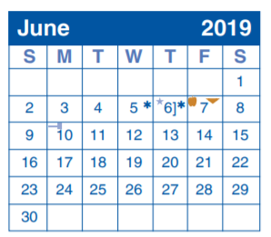 District School Academic Calendar for Olmos Elementary School for June 2019