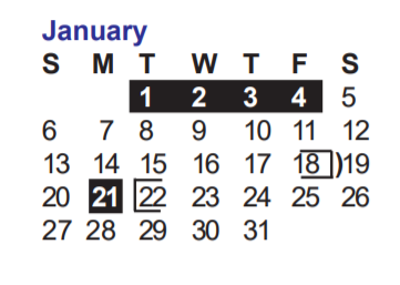 District School Academic Calendar for Northside School for January 2019