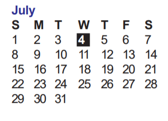 District School Academic Calendar for Helotes Elementary School for July 2018