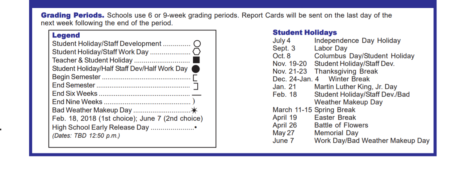District School Academic Calendar Key for Helotes Elementary School