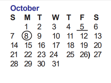 District School Academic Calendar for Rayburn Middle School for October 2018