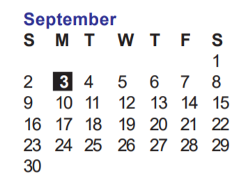 District School Academic Calendar for Michael Elementary School for September 2018