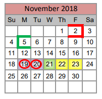 District School Academic Calendar for J Lyndal Hughes Elementary for November 2018