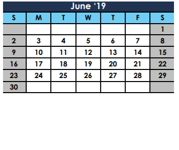 District School Academic Calendar for The Summit Intermediate for June 2019