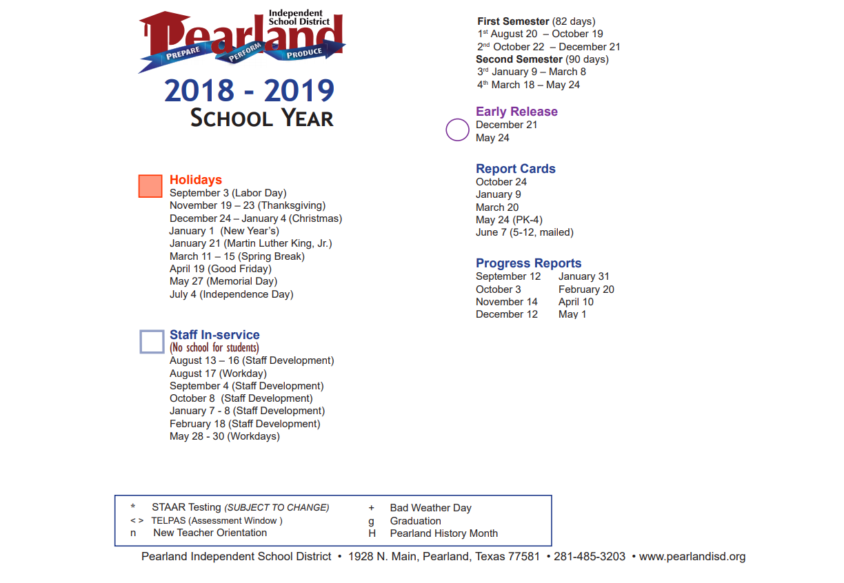 District School Academic Calendar Key for Berry Milller Junior High School