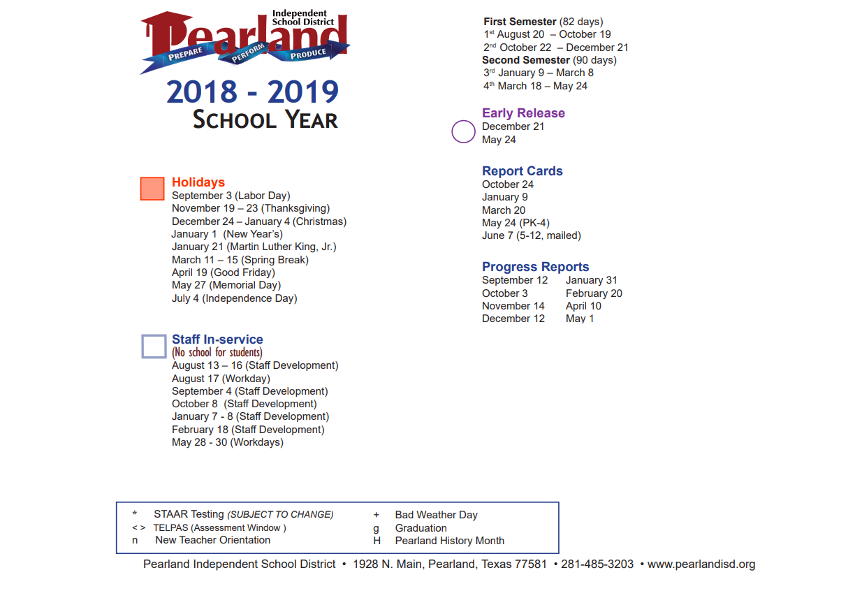 District School Academic Calendar Key for Alternative Learning Acad