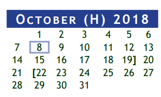 District School Academic Calendar for Massey Ranch Elementary for October 2018