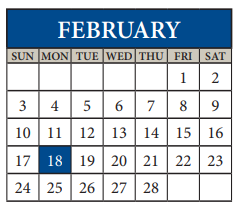 District School Academic Calendar for Pflugerville Elementary School for February 2019