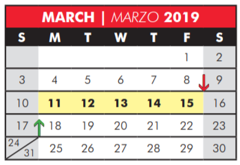 District School Academic Calendar for Martha Hunt Elementary School for March 2019