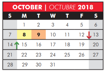 District School Academic Calendar for Hedgcoxe Elementary School for October 2018