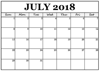 District School Academic Calendar for Math/science/tech Magnet for July 2018
