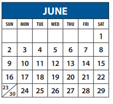 District School Academic Calendar for Arapaho Classical Magnet for June 2019