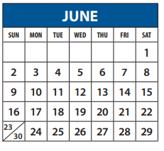 District School Academic Calendar for Thurgood Marshall Elementary for June 2019