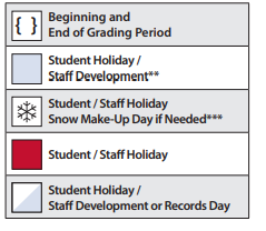 District School Academic Calendar Legend for Richland Elementary