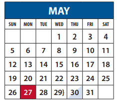 District School Academic Calendar for Moss Haven Elementary for May 2019