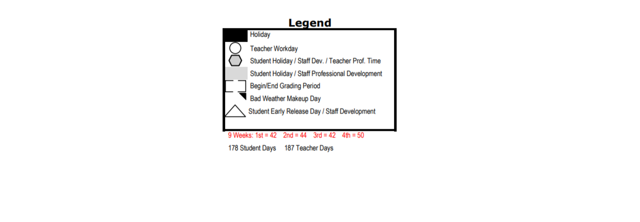 District School Academic Calendar Key for Estrada Center