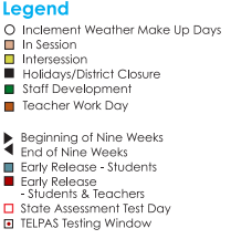 District School Academic Calendar Legend for John Drugan School