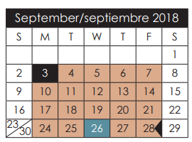 District School Academic Calendar for Capt Walter E Clarke Middle for September 2018